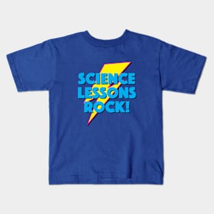 SCIENCE LESSONS ROCK! LIGHTNING LOGO SLOGAN FOR TEACHERS, LECTURERS ETC. Kids T-Shirt